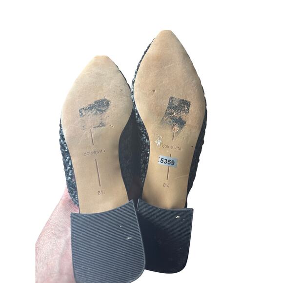 Dolce Vita Black Woven Pointed Flats Sz 8.5 - Picture 4 of 4